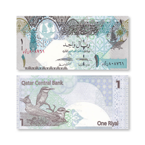 Qatar 1 Riyal, 2015, B215b, P28, UNC - Robert's World Money - World Banknotes