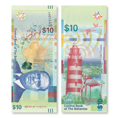 Bahamas 10 Dollars, 2016, B352a, P79a, UNC - Robert's World Money - World Banknotes