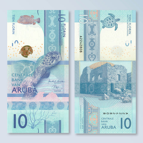 Aruba 10 Florin, 2019, B121a, UNC - Robert's World Money - World Banknotes