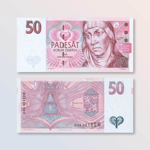 Czech Republic 50 Koruna, 1997, B117a, P17b, UNC - Robert's World Money - World Banknotes