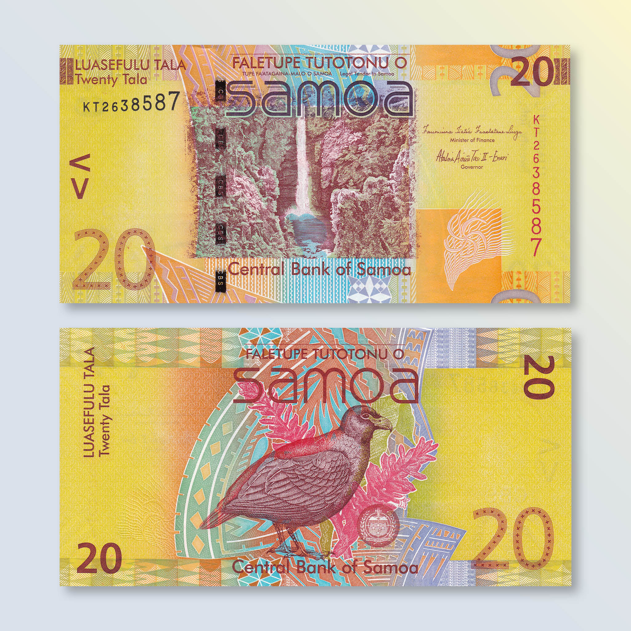 Samoa 20 Tālā, 2012, B115b, P40b, IBNS Banknote of the Year 2008, UNC - Robert's World Money - World Banknotes