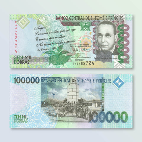 São Tomé & Príncipe 100000 Dobras, 2013, B307c, P69c, UNC - Robert's World Money - World Banknotes