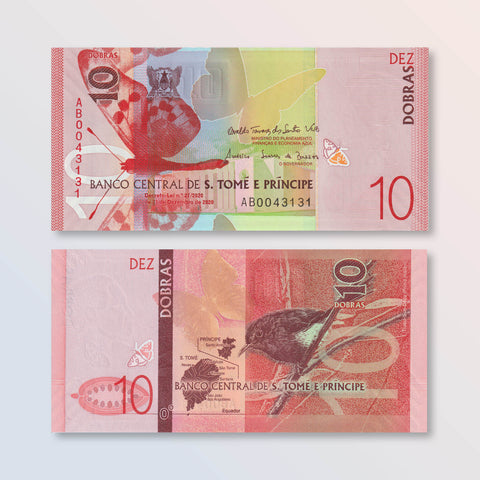 São Tomé & Príncipe 10 Dobras, 2020, B315a, UNC - Robert's World Money - World Banknotes