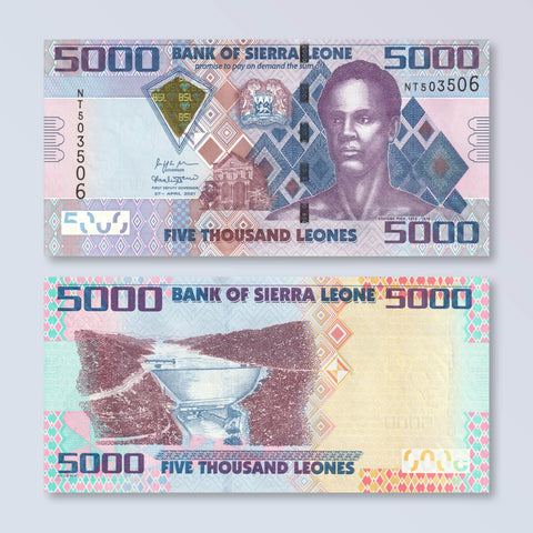 Sierra Leone 5000 Leones, 2021, B127f, P32, UNC - Robert's World Money - World Banknotes