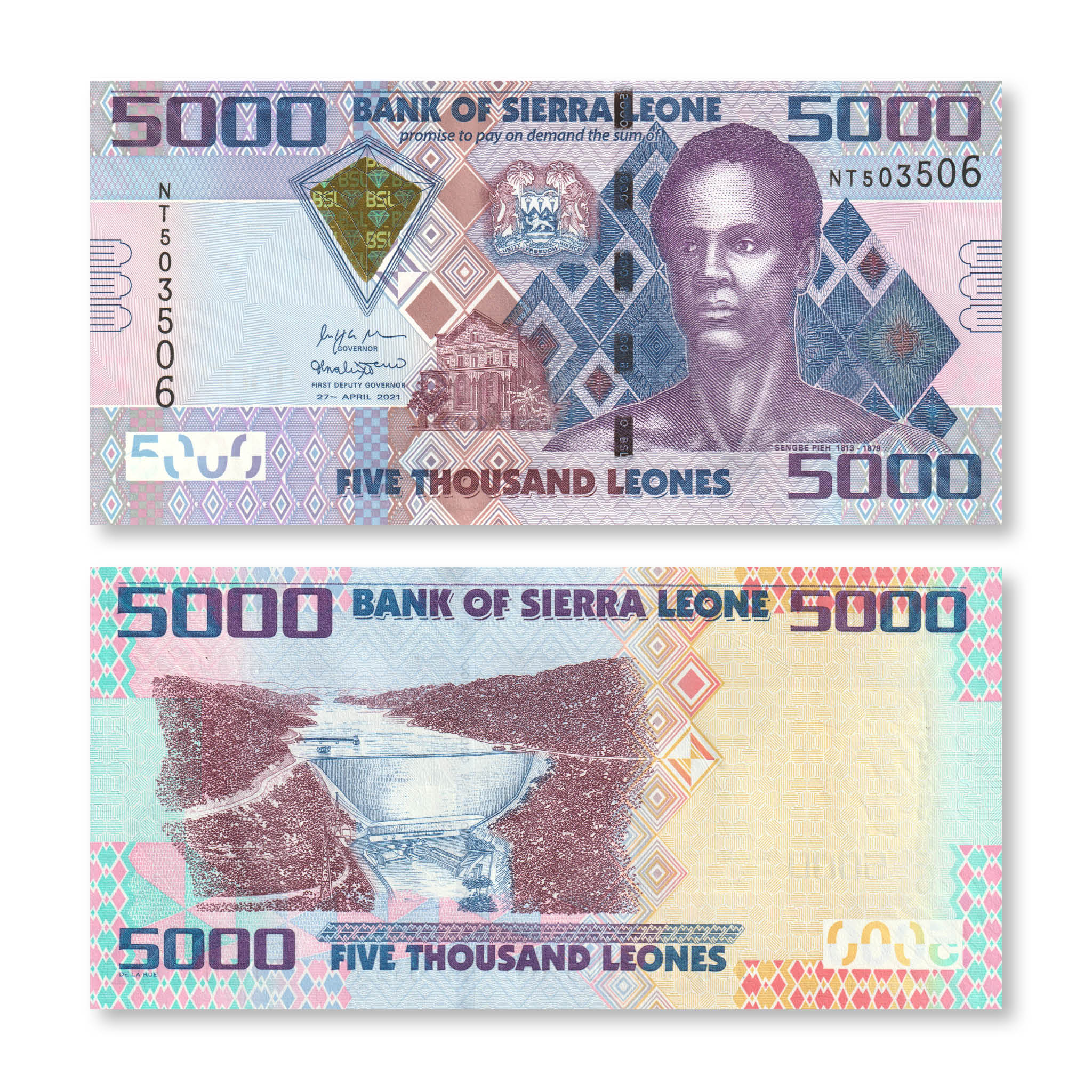 Sierra Leone 5000 Leones, 2021, B127f, P32, UNC - Robert's World Money - World Banknotes