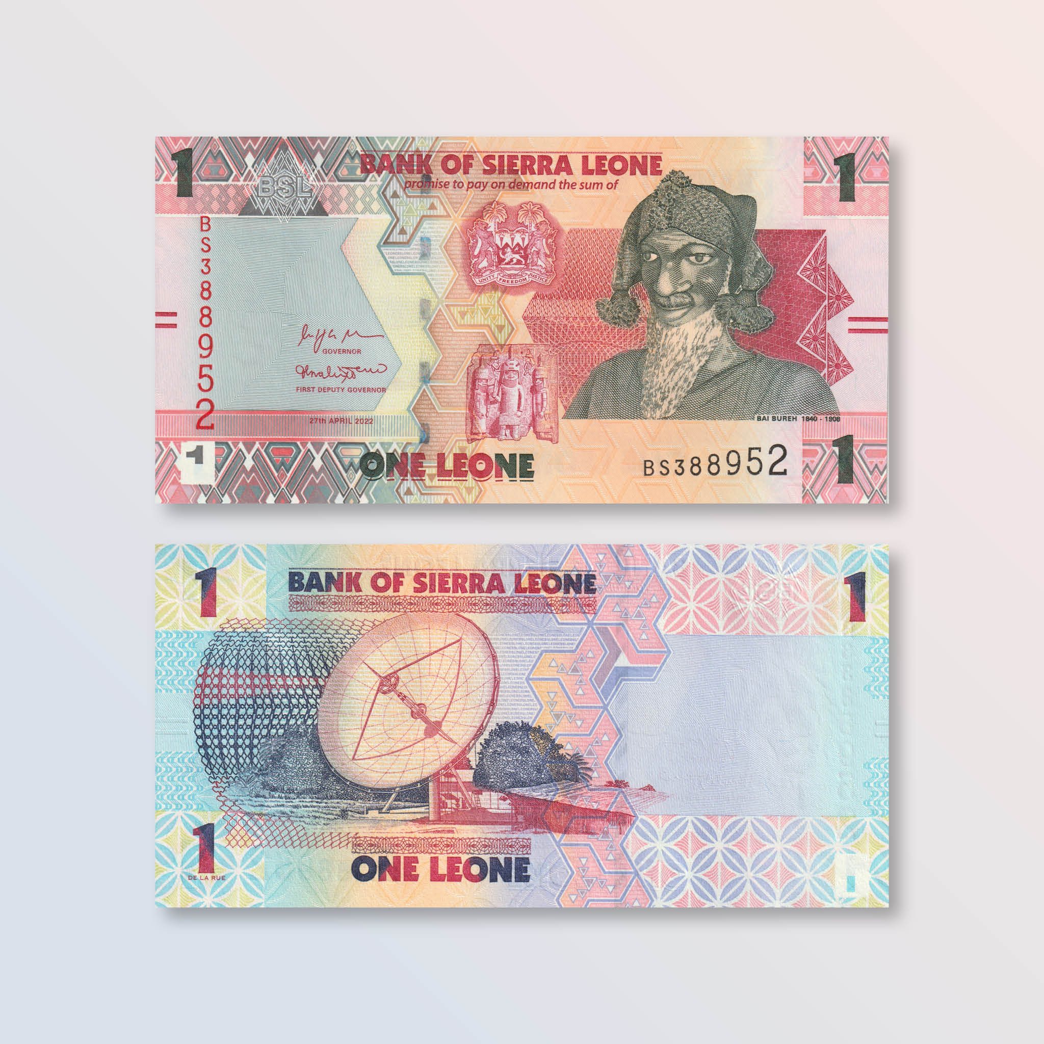 Sierra Leone 1 Leone, 2022, B129a, UNC - Robert's World Money - World Banknotes