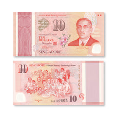 Singapore 10 Dollars, 2015, B214a, P58a, UNC - Robert's World Money - World Banknotes
