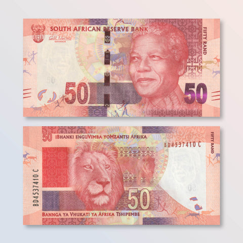 South Africa 50 Rand, 2012, B764a, P135, UNC - Robert's World Money - World Banknotes