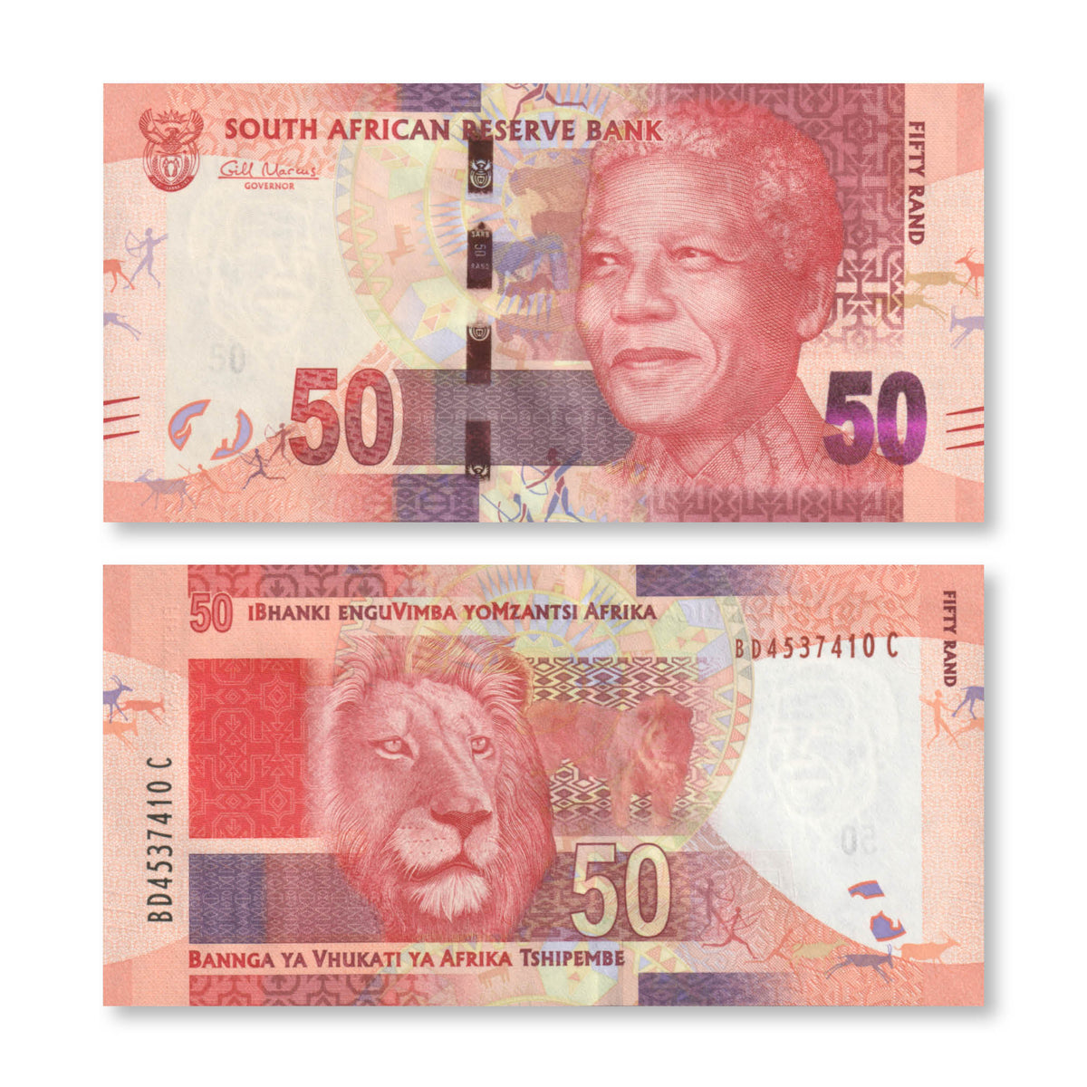 South Africa 50 Rand, 2012, B764a, P135, UNC - Robert's World Money - World Banknotes