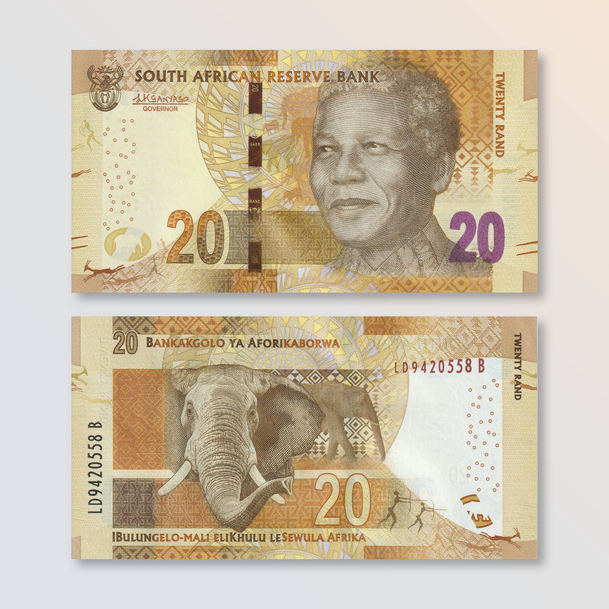 South Africa 20 Rand, 2015, B768b, P139b, UNC - Robert's World Money - World Banknotes