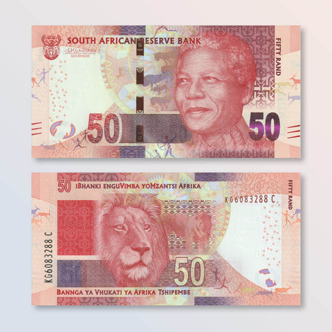 South Africa 50 Rand, 2015, B769b, B140b, UNC - Robert's World Money - World Banknotes