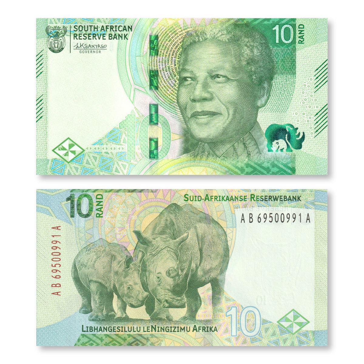 South Africa 10 Rand, 2023, B777a, UNC - Robert's World Money - World Banknotes