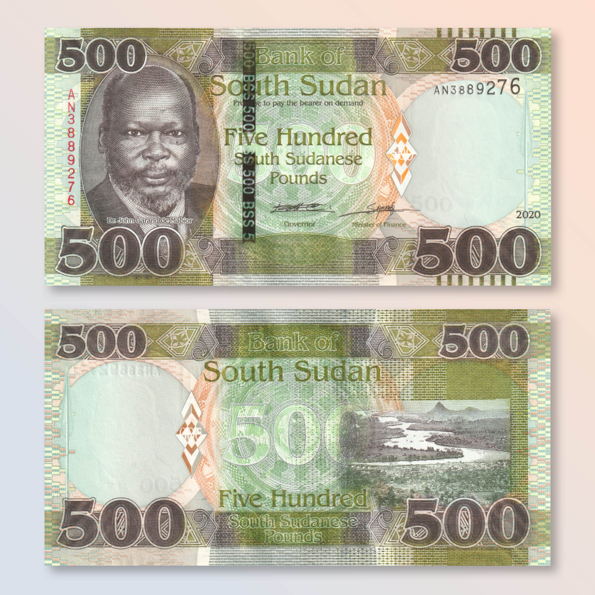 South Sudan 500 Pounds, 2020, B116b, P16, UNC