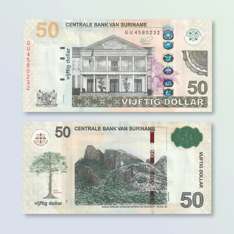 Suriname 50 Dollars, 2020, B548e, P165, UNC - Robert's World Money - World Banknotes