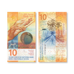 Switzerland 10 Francs, IBNS Banknote of the Year 2017, B355b3, P75, UNC