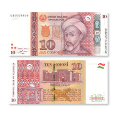 Tajikistan 10 Somoni, 2018, B217a, UNC