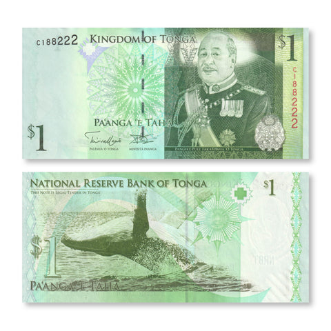 Tonga 1 Pa'anga, 2009, B212b, P37, UNC - Robert's World Money - World Banknotes