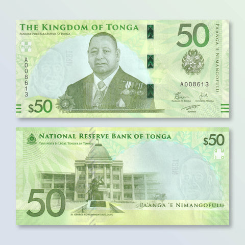 Tonga 50 Pa'anga, 2023, Brand New Series, B229a, aUNC - Robert's World Money - World Banknotes