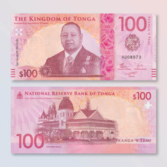 Tonga 100 Pa'anga, 2023, Brand New Series, B230a, aUNC - Robert's World Money - World Banknotes