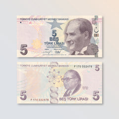 Türkiye 5 Lira, 2009 (2022), B306e, PNL, UNC