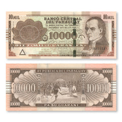 Paraguay 10000 Guaranis, 2017, B858c, PA238, UNC - Robert's World Money - World Banknotes