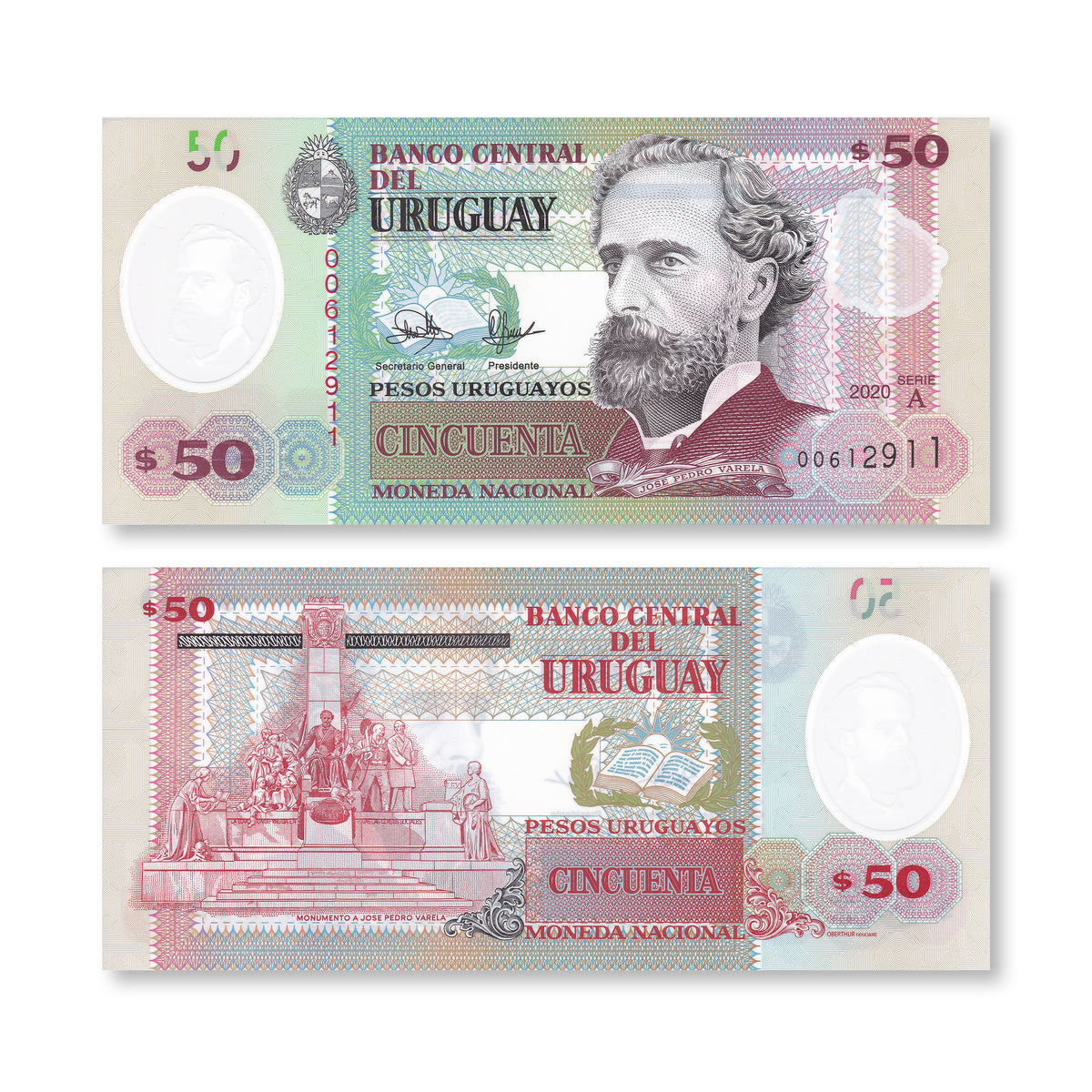 Uruguay 50 Pesos, 2020, B561a, UNC - Robert's World Money - World Banknotes