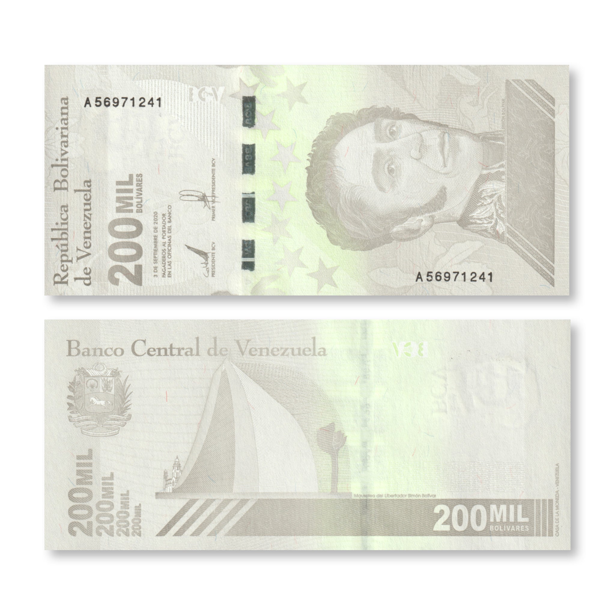 200000 Venezuela 200,000 Bolívares Soberanos, 2020, B382a, UNC – Robert's ...