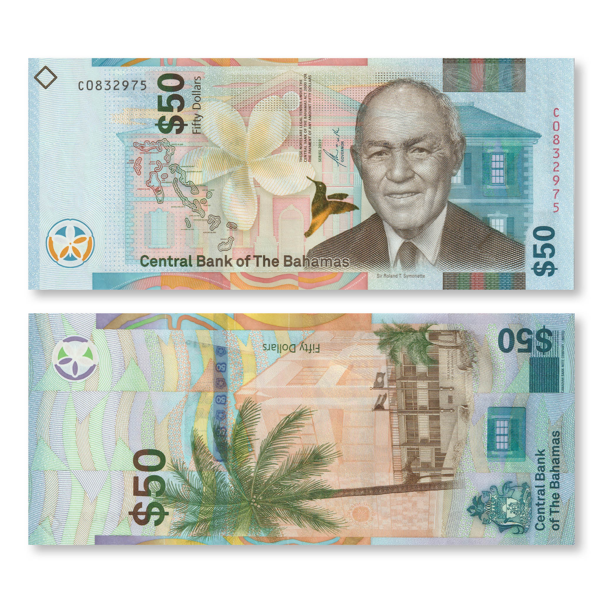 Bahamas 50 Dollars, 2019, B354a, UNC - Robert's World Money - World Banknotes