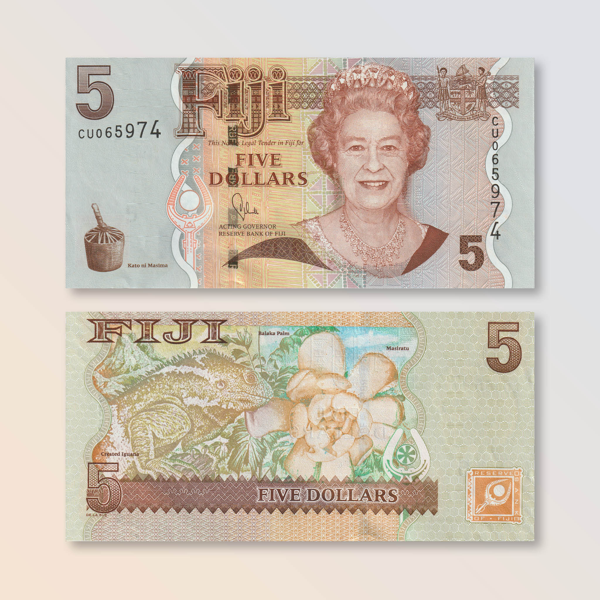 Fiji 5 Dollars, 2011, B521b, P110b, UNC - Robert's World Money - World Banknotes
