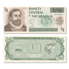 Nicaragua Half Córdoba, 1992, B466a, P172, UNC - Robert's World Money - World Banknotes