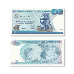Zimbabwe 2 Dollars, 1994, B101c, P1c, UNC