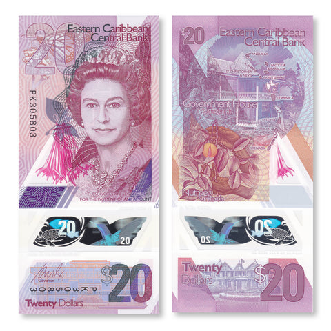 East Caribbean States 20 Dollars, 2019, B242a, UNC - Robert's World Money - World Banknotes