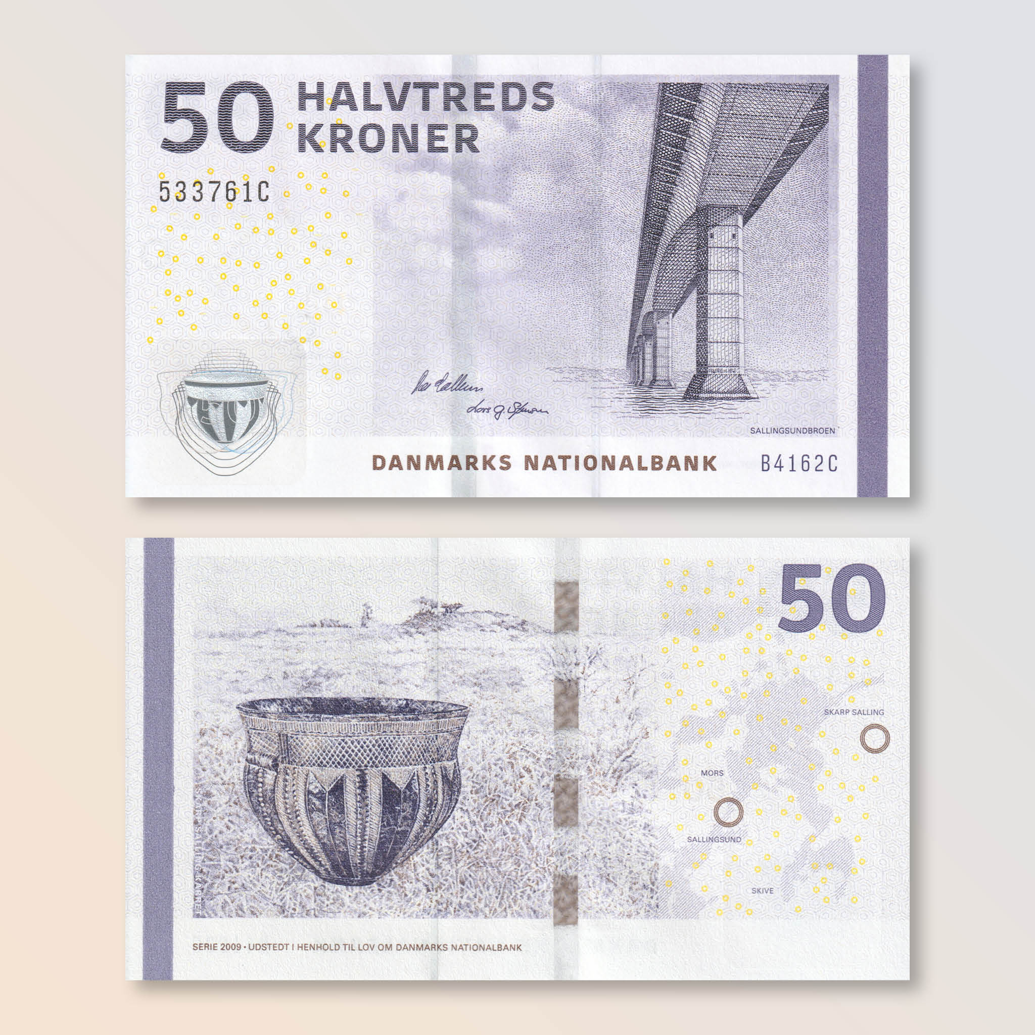 Denmark 50 Kroner, 2016, B935f, P65h, UNC - Robert's World Money - World Banknotes
