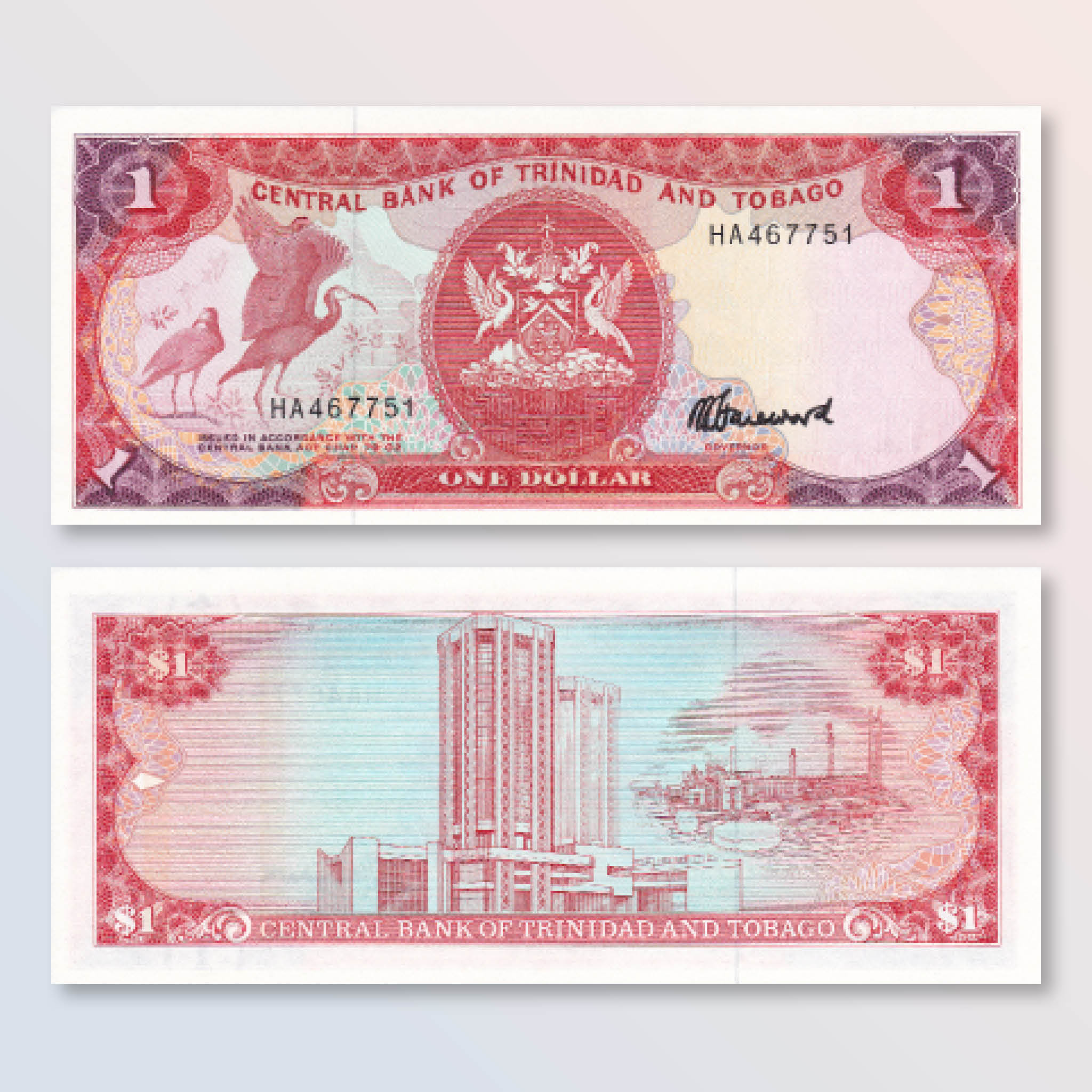 Trinidad & Tobago 1 Dollar, 1985, B211c, P36c, UNC - Robert's World Money - World Banknotes