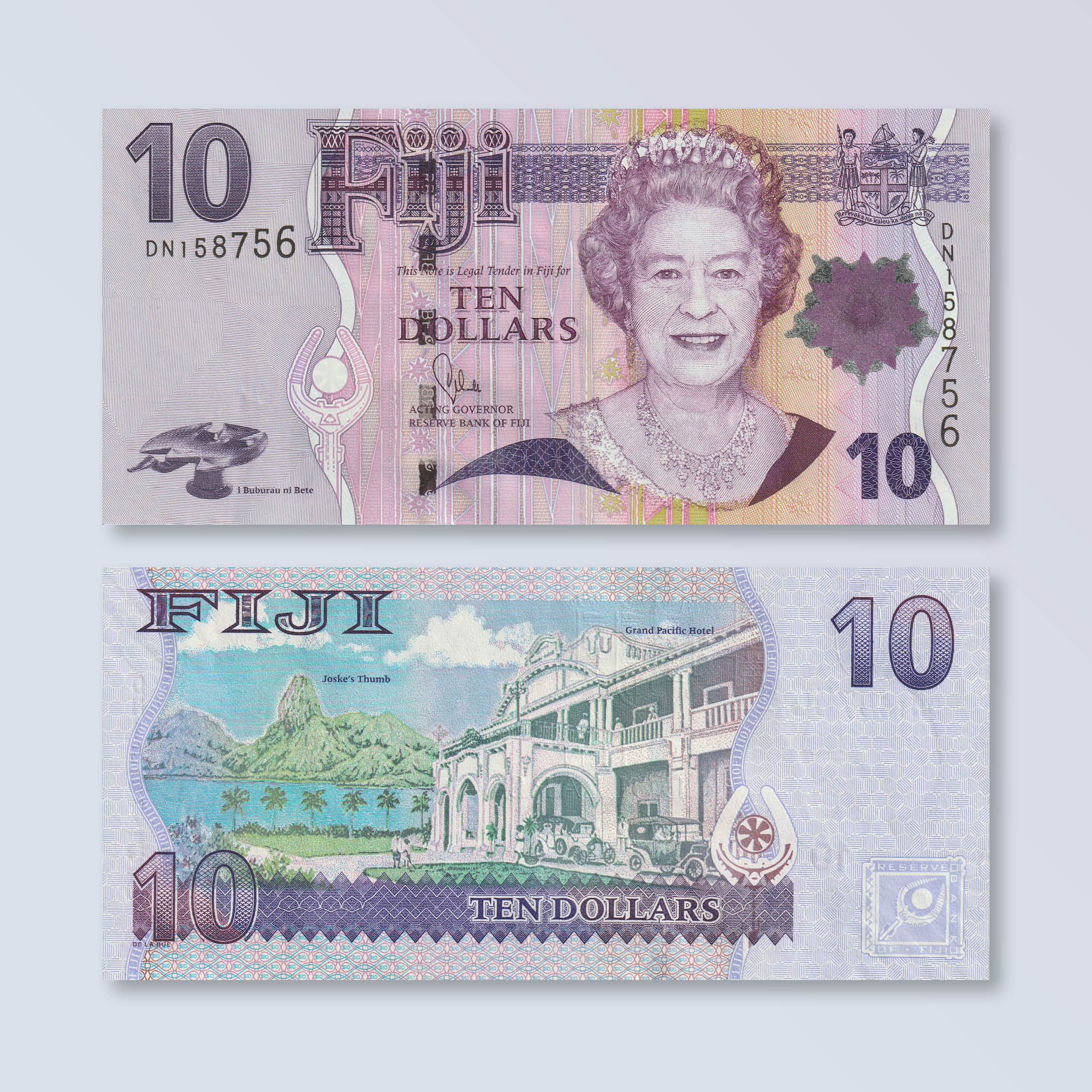 Fiji 10 Dollars, 2011, B522b, P111b, UNC - Robert's World Money - World Banknotes