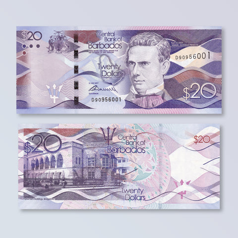 Barbados 20 Dollars, 2017, B235b, P76b, UNC - Robert's World Money - World Banknotes