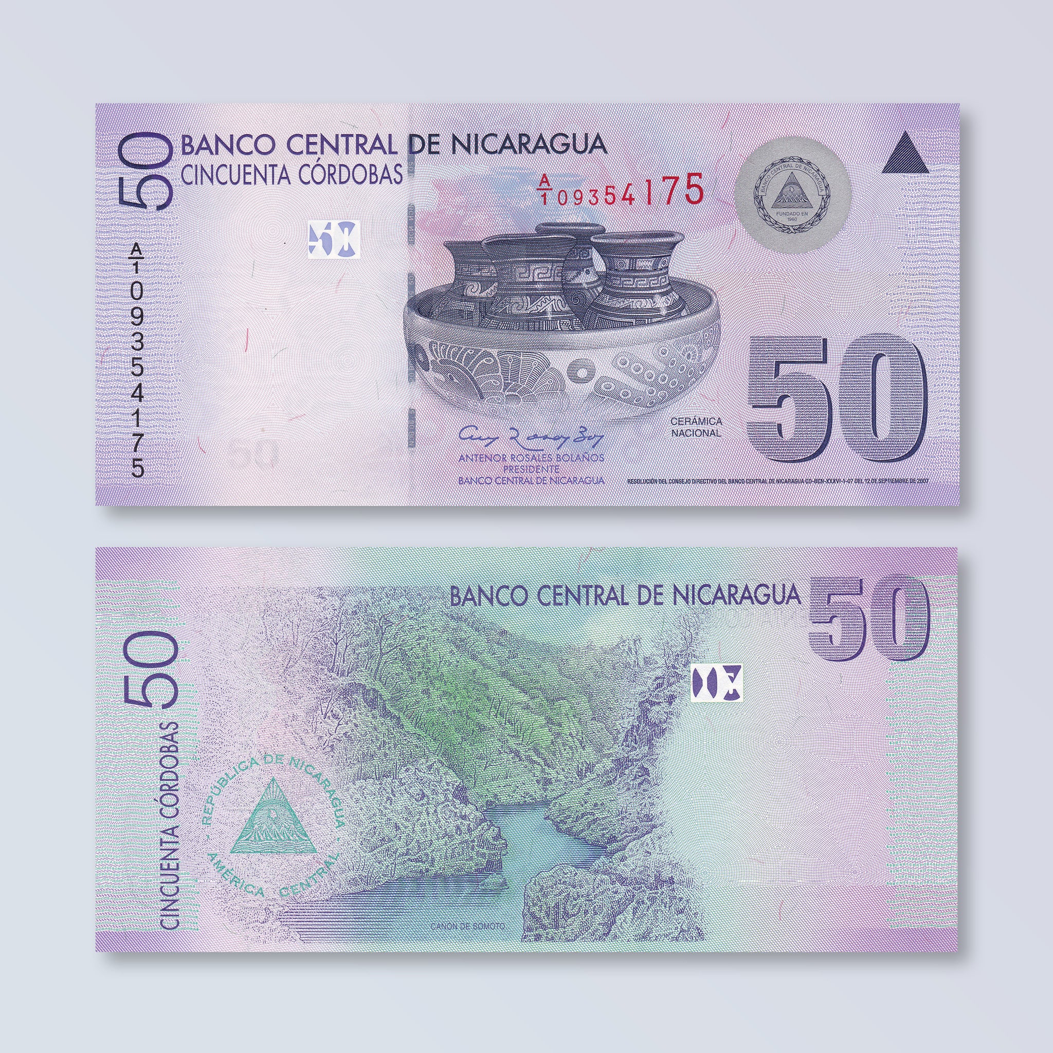 Nicaragua 50 Córdobas, 2007, B499a, P203a, UNC - Robert's World Money - World Banknotes