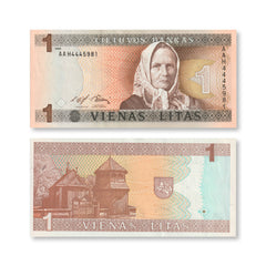 Lithuania 1 Litas, 1994, B164a, P53a, UNC - Robert's World Money - World Banknotes