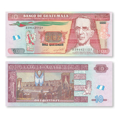 Guatemala 10 Quetzales, 2020, B606k, P123A, UNC - Robert's World Money - World Banknotes