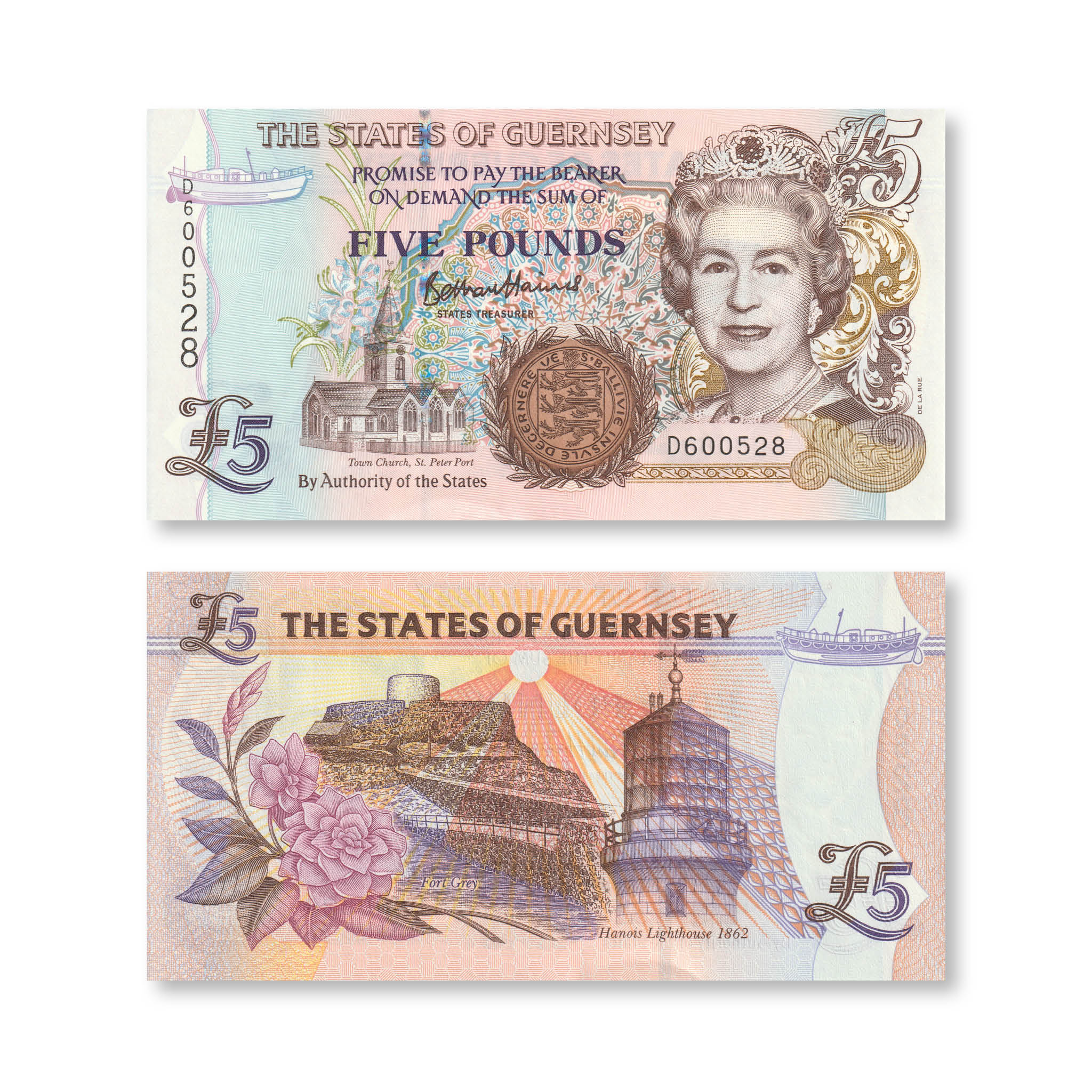 Guernsey 5 Pounds, 2023, B169a, UNC - Robert's World Money - World Banknotes