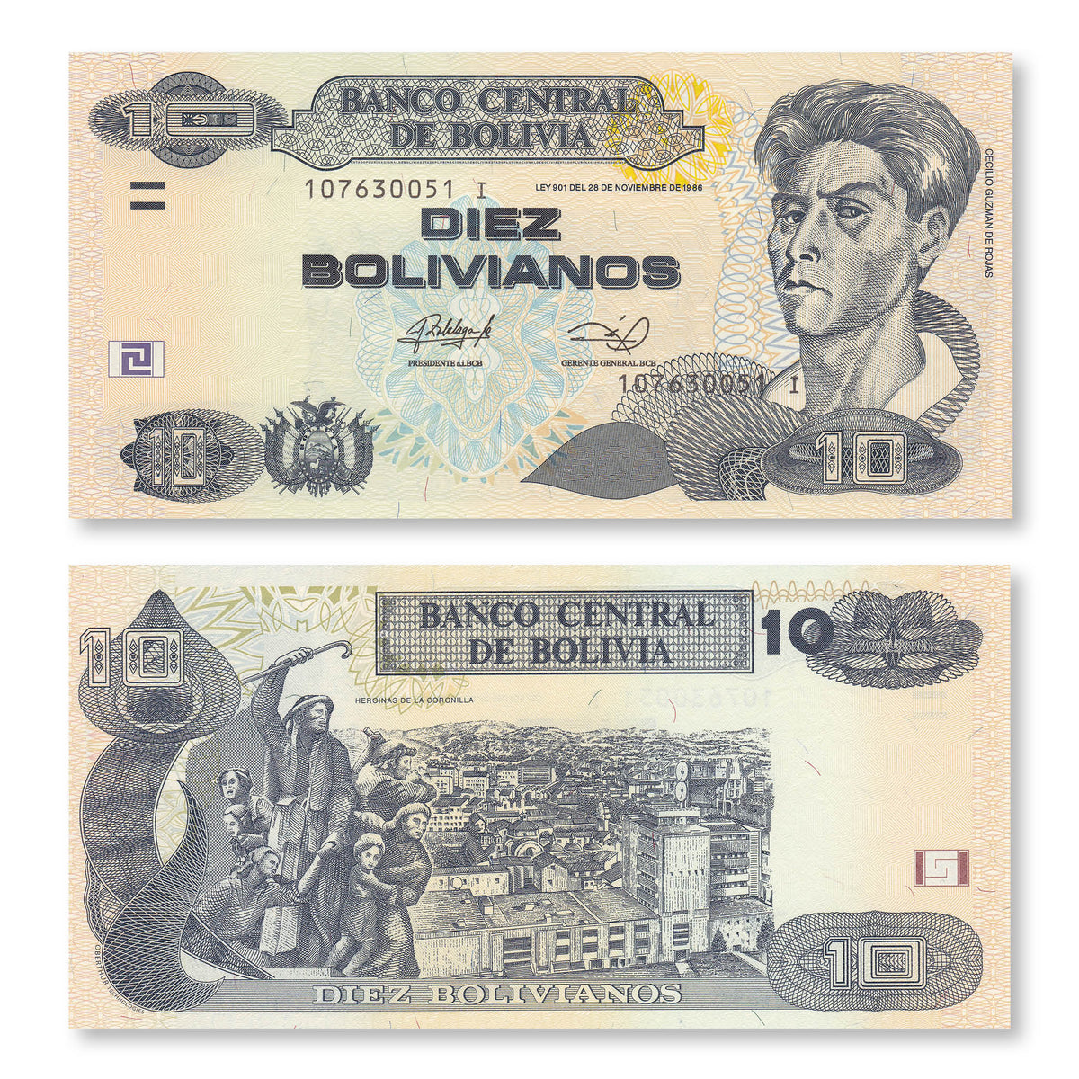 Bolivia 10 Bolivianos, 2013, B412d, P238A, UNC - Robert's World Money - World Banknotes