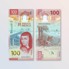 Mexico 100 Pesos, 2021, B715c, IBNS Banknote of the Year 2020, UNC - Robert's World Money - World Banknotes