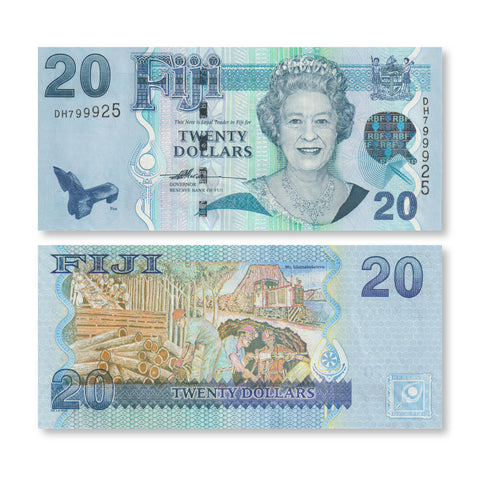 Fiji 20 Dollars, 2007, B523a, P112a, UNC - Robert's World Money - World Banknotes