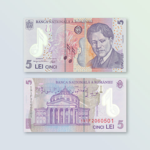 Romania 5 Lei, 2018 (2019), B287b, P118, UNC - Robert's World Money - World Banknotes