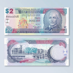 Barbados 2 Dollars, 2007, B225a, P66a, UNC - Robert's World Money - World Banknotes