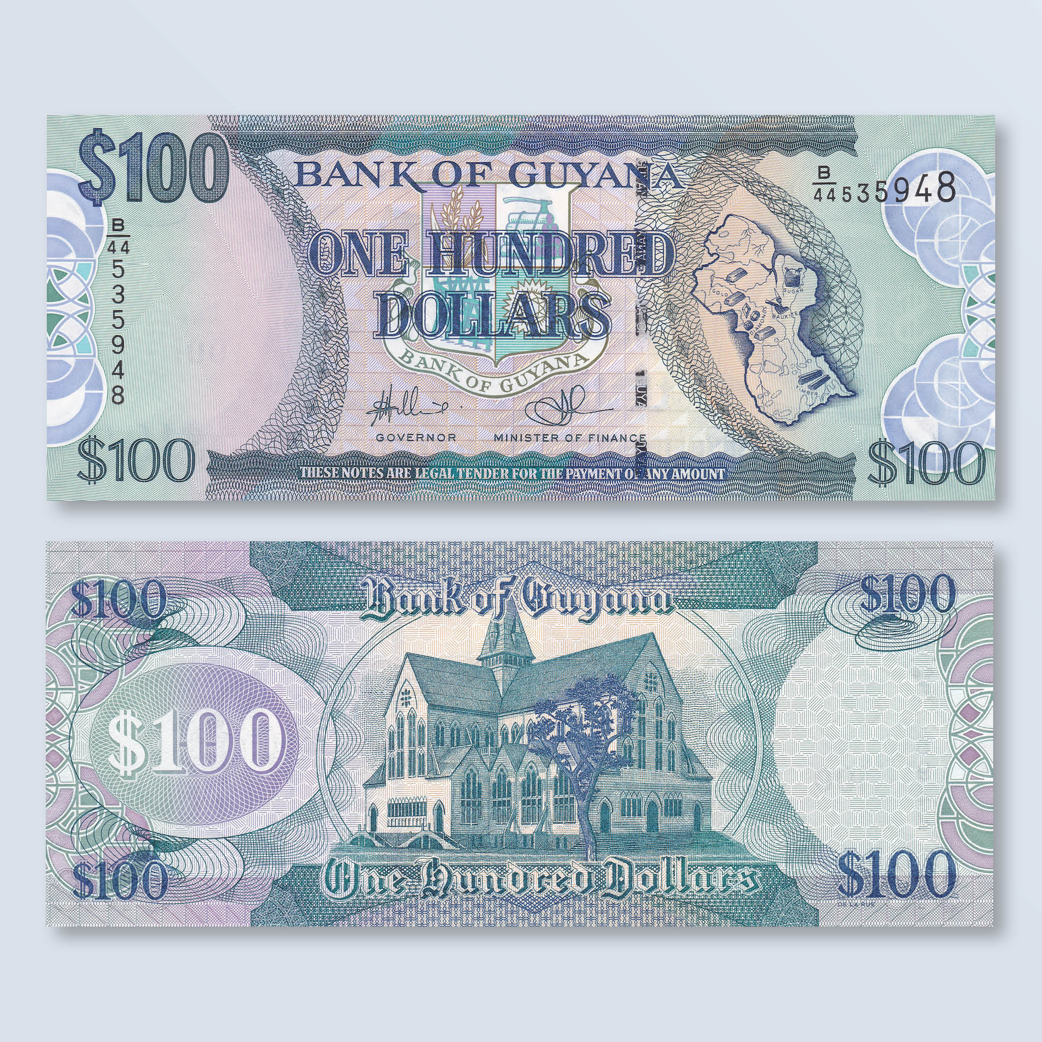 Guyana 100 Dollars, 2006, B114a, P36a, UNC - Robert's World Money - World Banknotes