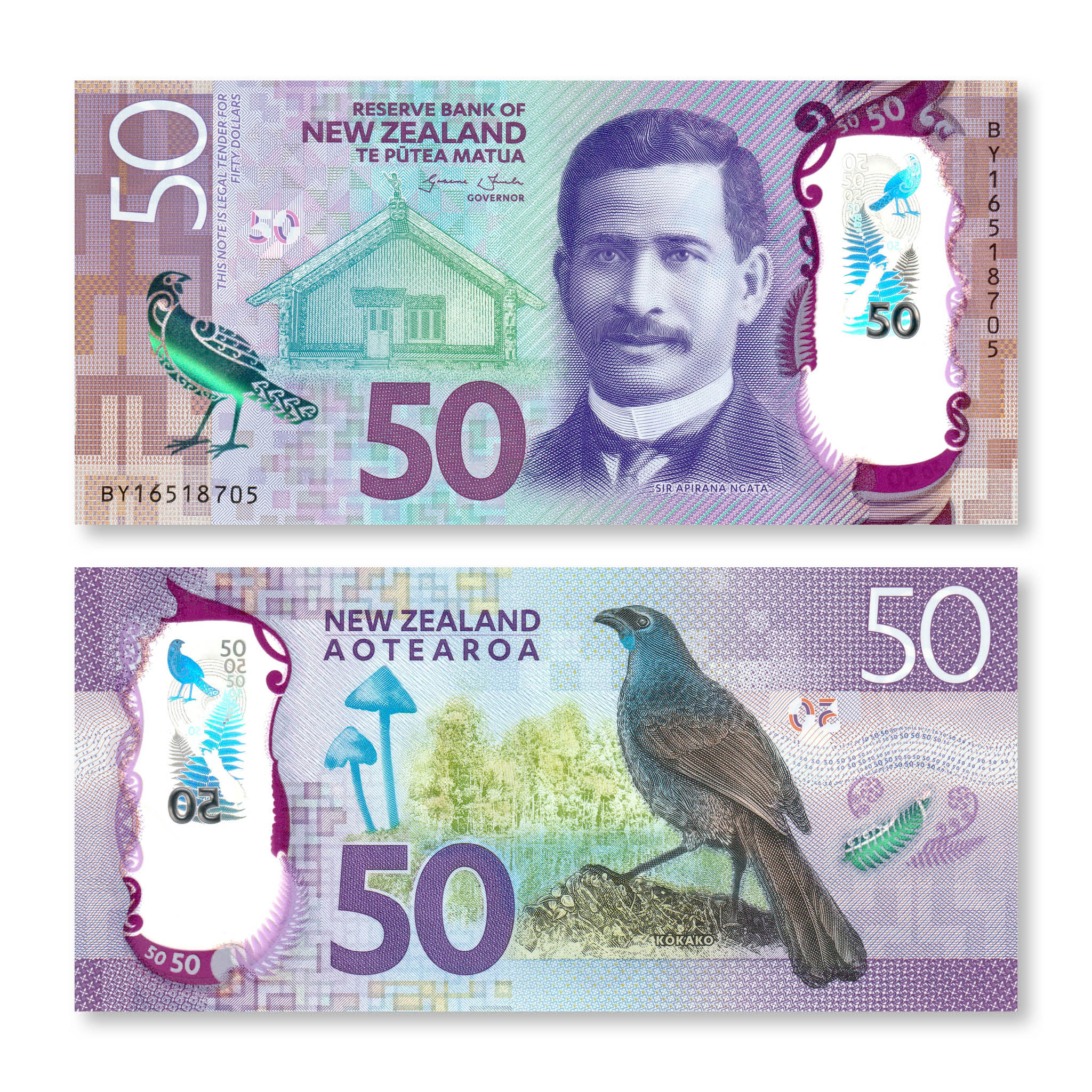 New Zealand 50 Dollars, 2016, B140a, P194, UNC - Robert's World Money - World Banknotes