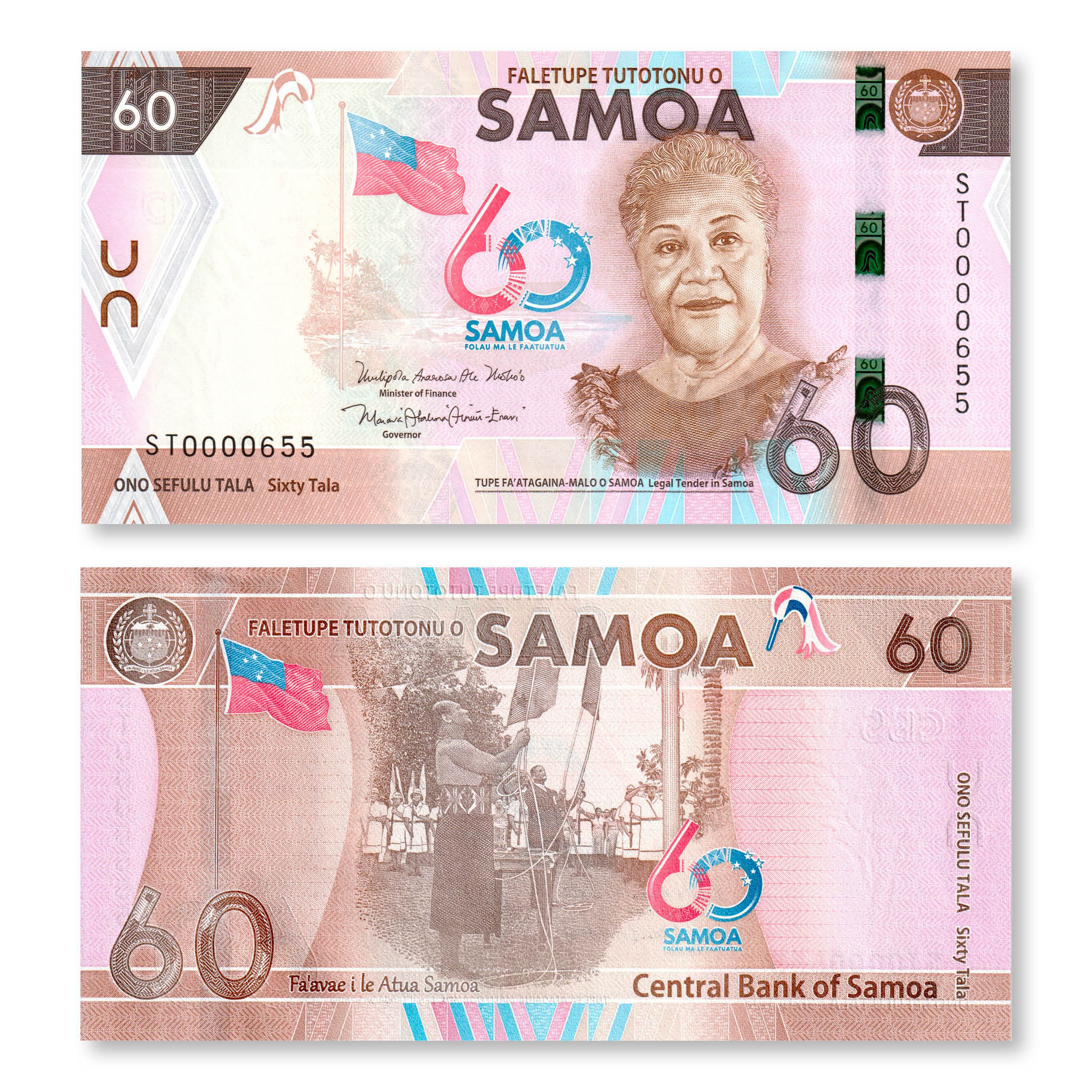 Samoa 60 Tālā, 2023, B122a, UNC - Robert's World Money - World Banknotes