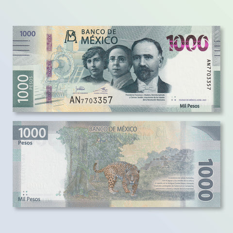 Mexico 1000 Pesos, 2021, B718b, UNC - Robert's World Money - World Banknotes
