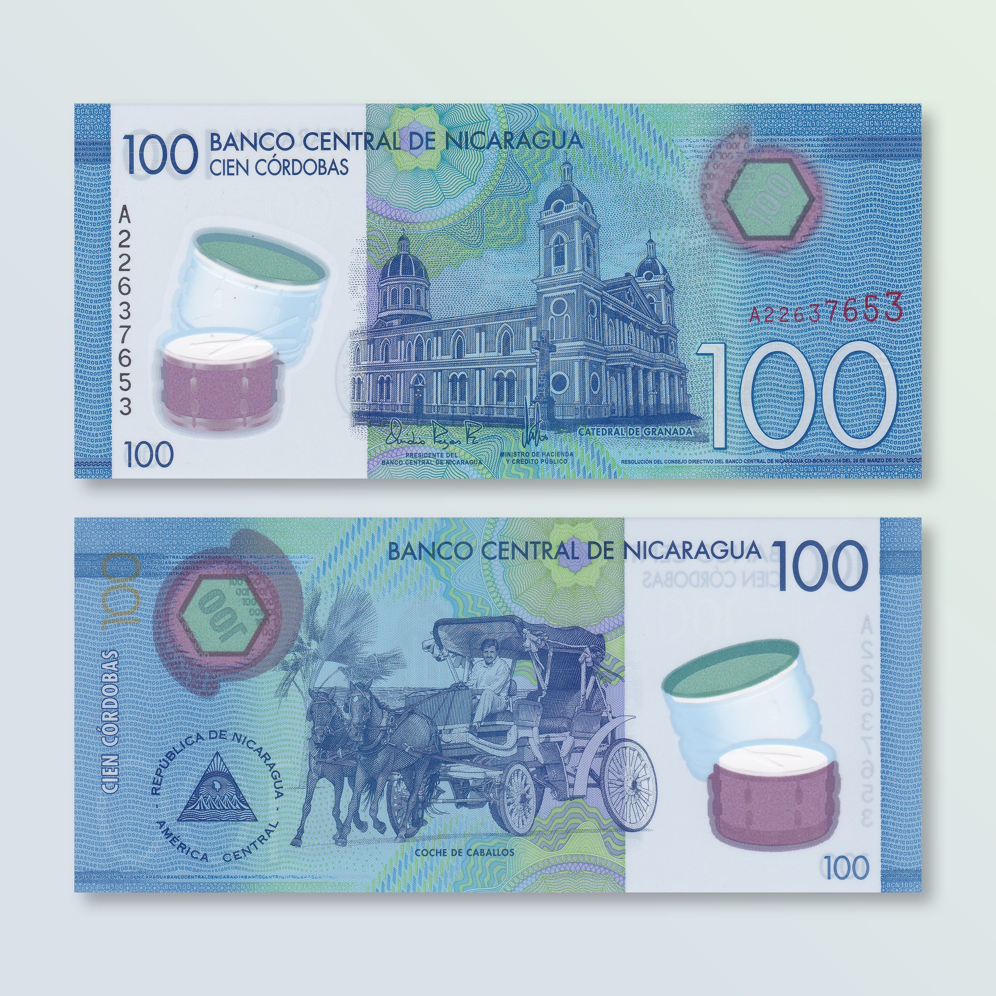 Nicaragua 100 Córdobas, 2014, B509a, P212a, UNC - Robert's World Money - World Banknotes